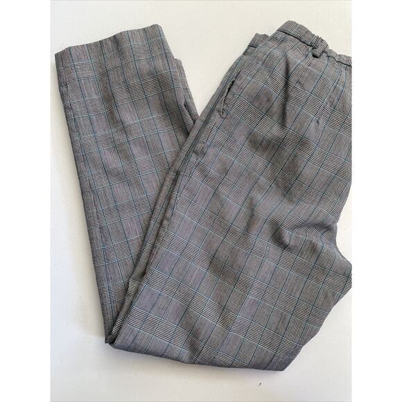 Pendleton 100% Virgin Wool Checkered Trousers High Waist Lined Vintage Sz 10 - Picture 8 of 10